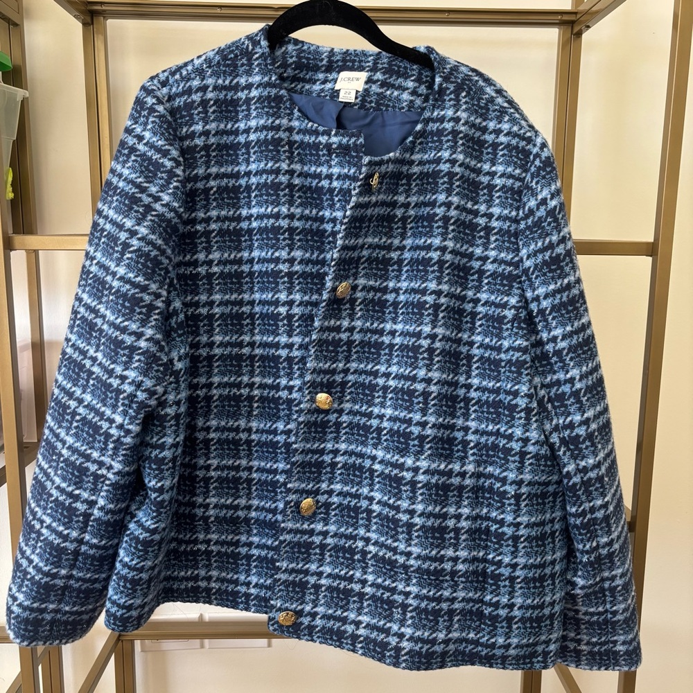 J. Crew Factory Blue and White Lady Jacket